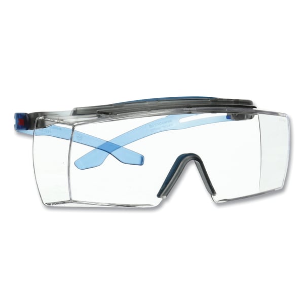 Safety Glasses, Scotchgard Anti-Fog Coating, Clear Lens, Blue Frame, Frameless